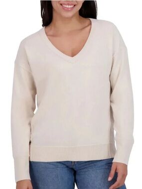 Lucky Brand Cream V-Neck Sweater